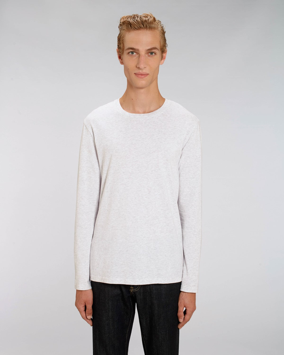 Stanley Stella Shuffler Men's Long Sleeve T-Shirt Heather Ash