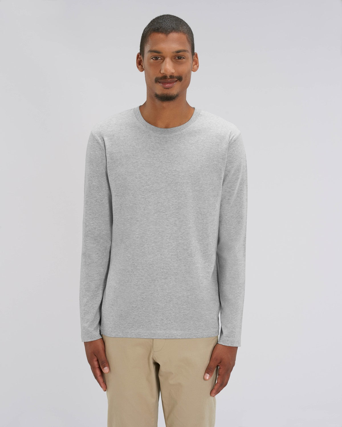 Stanley Stella Shuffler Men's Long Sleeve T-Shirt Heather Grey